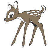 Bambi tekening ingekleurd
